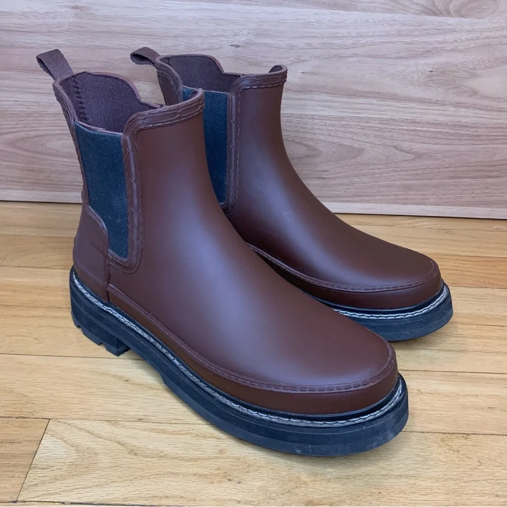 Hunter Brown Chelsea Rain Boots